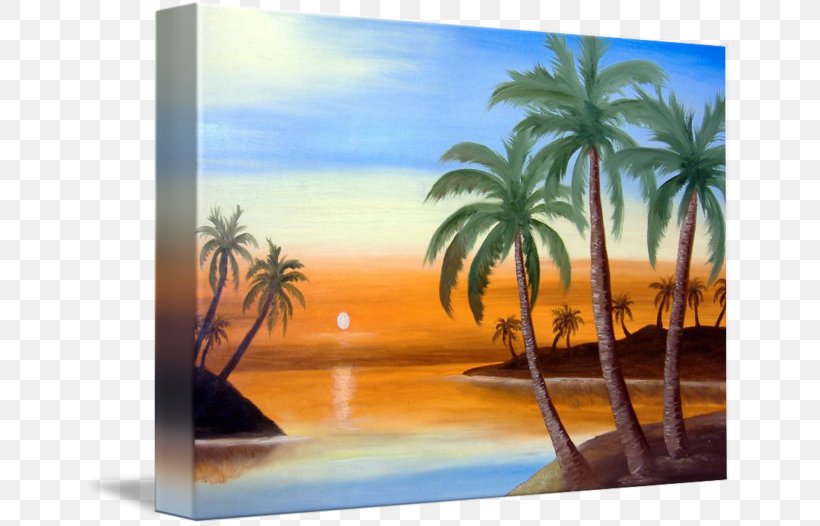 Caribbean Painting Arecaceae Tropics Vacation, PNG, 650x526px, Caribbean, Arecaceae, Arecales, Calm, Landscape Download Free