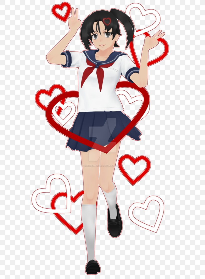 Yandere Simulator Senpai And Kōhai School Uniform, PNG, 715x1117px, Watercolor, Cartoon, Flower, Frame, Heart Download Free