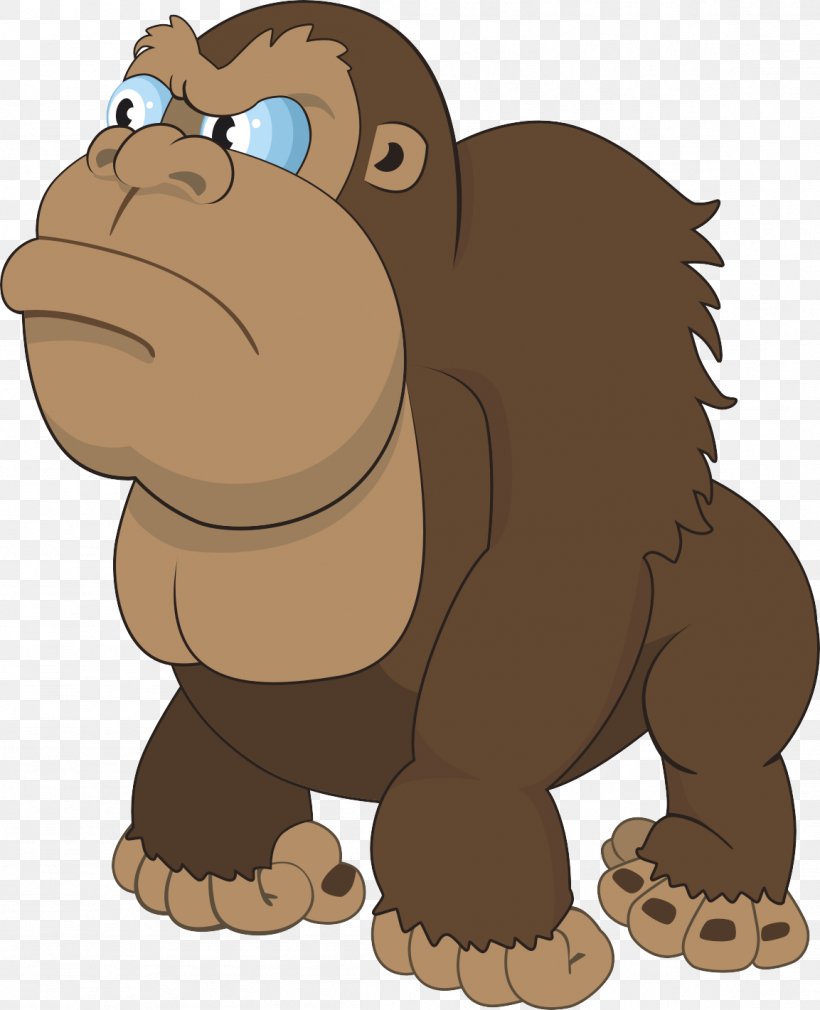 Gorilla Cartoon Ape Drawing, PNG, 1153x1421px, Gorilla, Ape, Art, Bear, Carnivoran Download Free