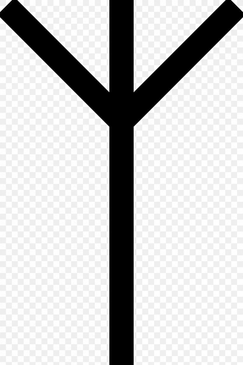 Algiz Elder Futhark Runes Old Norse, PNG, 1000x1500px, Algiz, Alphabet, Anglosaxon Runes, Black And White, Cross Download Free