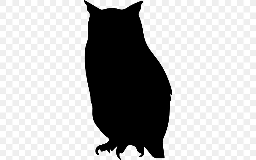 Owl Bird Silhouette Clip Art, PNG, 512x512px, Owl, Beak, Bird, Black, Black And White Download Free