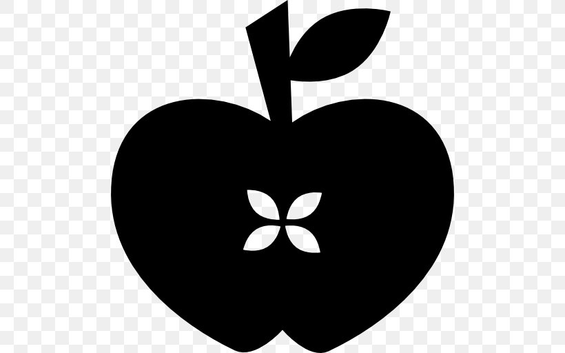 Silhouette Apple Clip Art, PNG, 512x512px, Silhouette, Apple, Black And White, Drawing, Flower Download Free