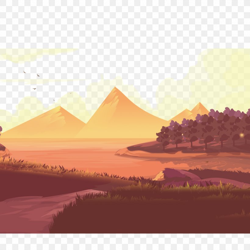 Silhouette Royalty-free Illustration, PNG, 1500x1500px, Silhouette, Aeolian Landform, Cartoon, Desert, Drawing Download Free