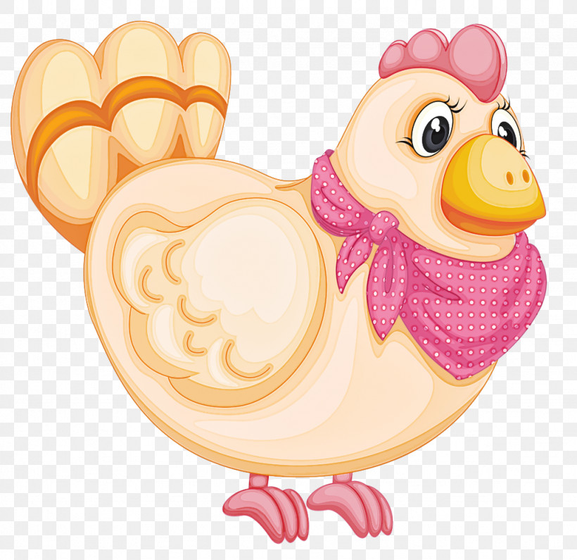 Cartoon Chicken Pink Bird Rooster, PNG, 1024x994px, Cartoon, Animal Figure, Bird, Chicken, Livestock Download Free