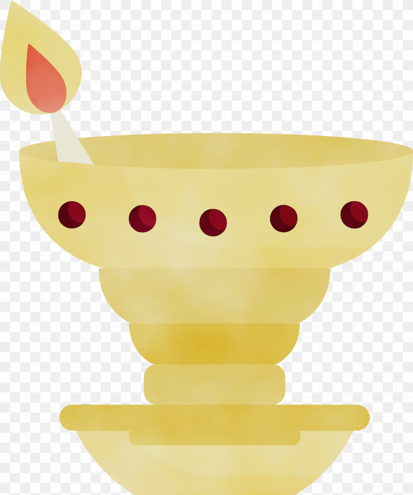 Bowl M Yellow, PNG, 2498x3000px, Happy Diwali, Bowl M, Paint, Watercolor, Wet Ink Download Free