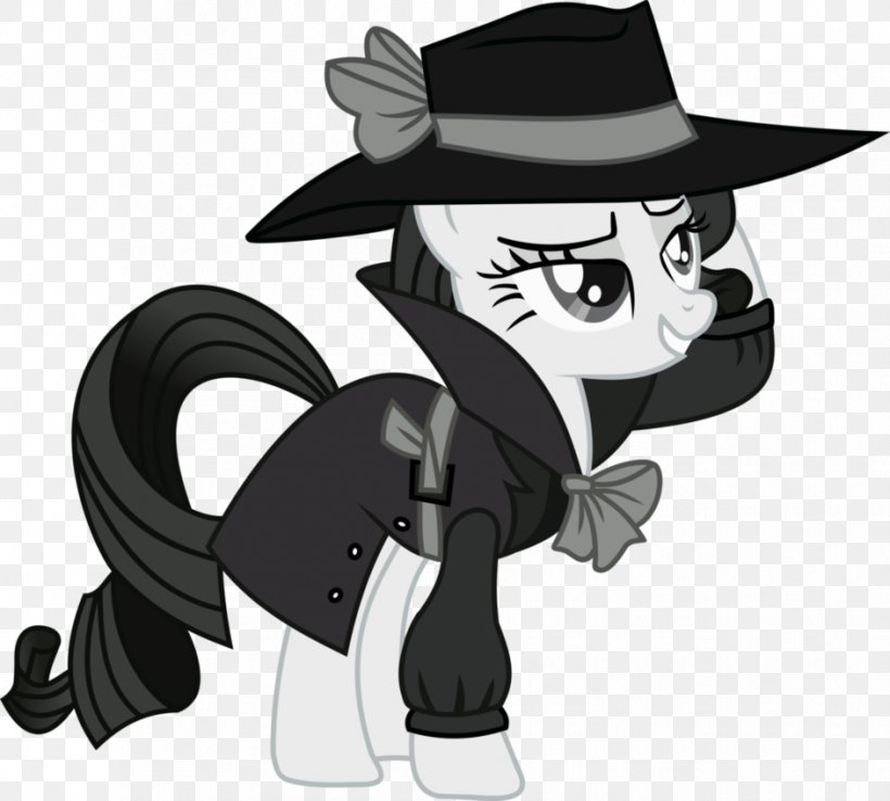 Pony Rarity Rainbow Dash Detective Twilight Sparkle, PNG, 942x848px, Pony, Art, Black, Black And White, Cartoon Download Free