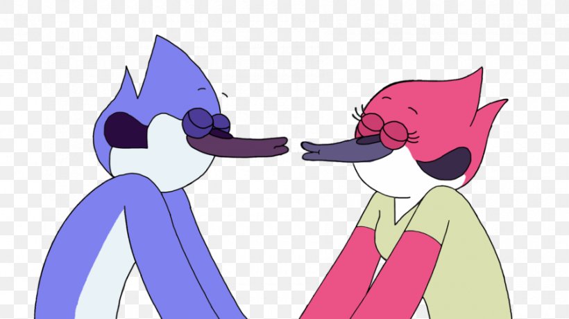 Mordecai Bad Kiss YouTube DeviantArt, PNG, 900x506px, Watercolor, Cartoon, Flower, Frame, Heart Download Free