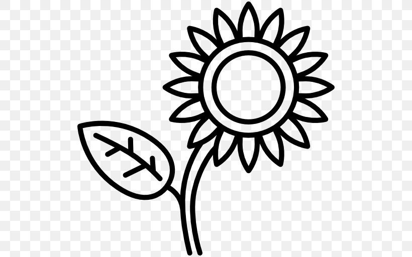 Common Sunflower Clip Art, PNG, 512x512px, Flower, Artwork, Black, Black And White, Common Sunflower Download Free