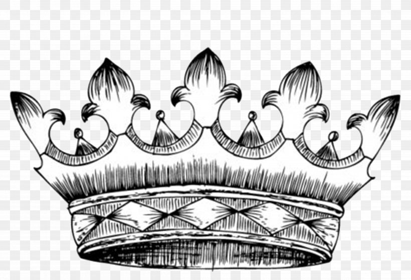 Drawing Crown Heraldry Clip Art, PNG, 4821x3288px, Drawing, Art, Black And White, Brush, Crown Download Free