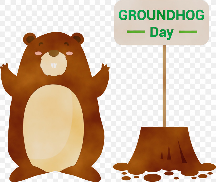Groundhog Day, PNG, 3000x2537px, Groundhog, Animal Figure, Beaver, Brown Bear, Cartoon Download Free