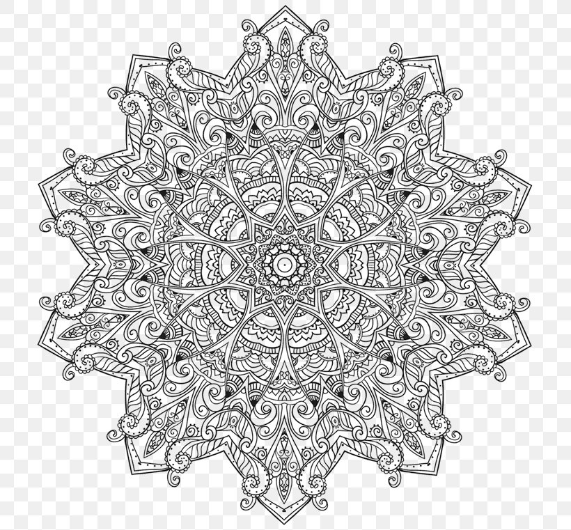 Mandala Drawing Coloring Book, PNG, 751x761px, Mandala, Area, Black And White, Child, Coloring Book Download Free