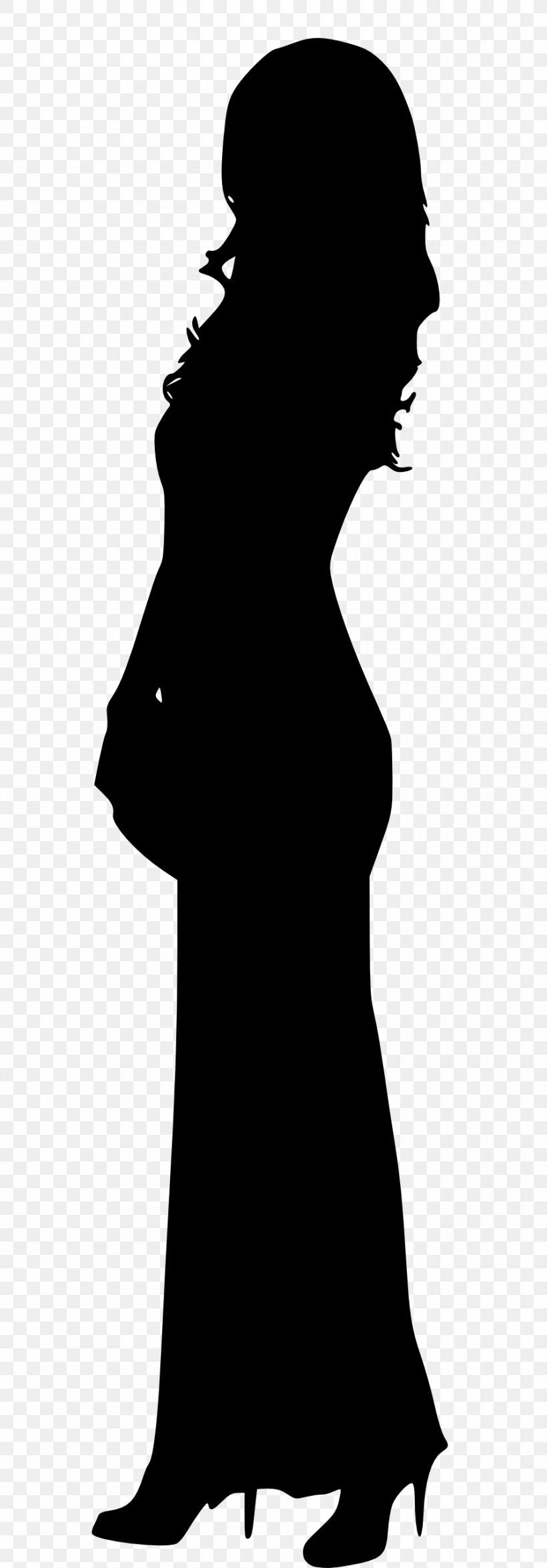Silhouette Woman Clip Art, PNG, 894x2562px, Silhouette, Black And White, Dog Like Mammal, Dress, Evening Gown Download Free