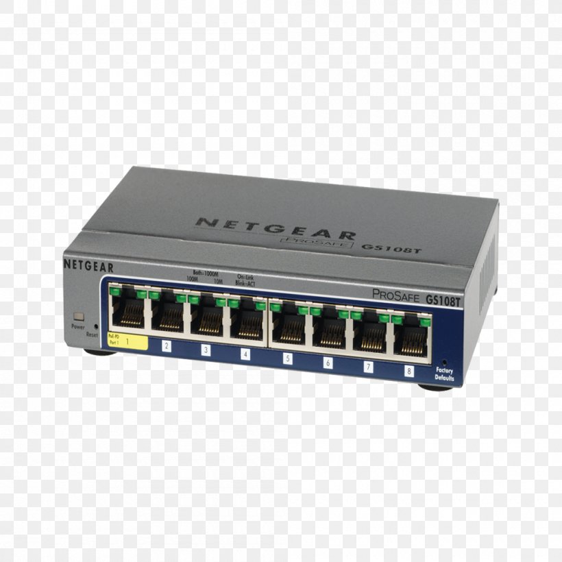 Gigabit Ethernet Network Switch Netgear Dell Port, PNG, 1000x1000px, Gigabit Ethernet, Computer Network, Dell, Electronic Component, Electronic Device Download Free
