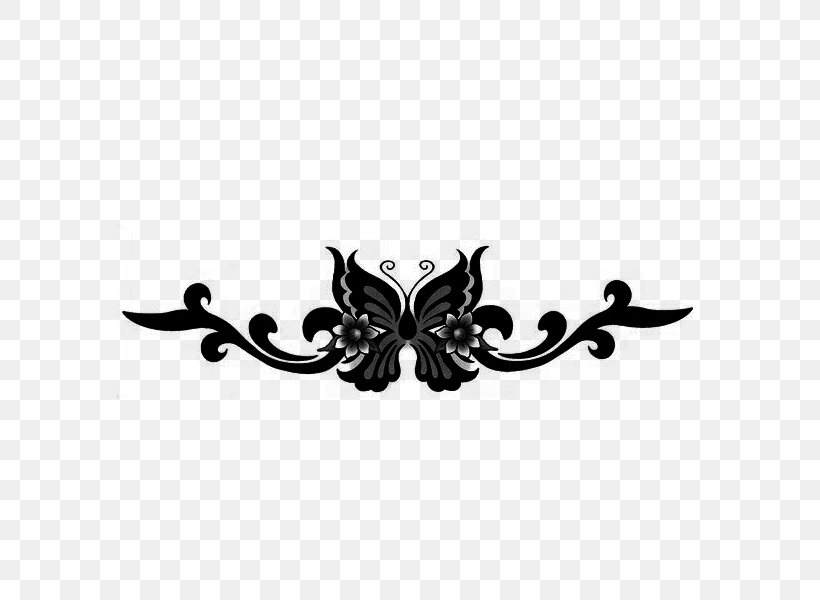 Lower-back Tattoo Butterfly Abziehtattoo Sticker, PNG, 600x600px, Tattoo, Abziehtattoo, Adhesive, Black And White, Body Art Download Free
