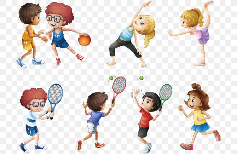 Sport Royalty-free Physical Exercise Illustration, PNG, 708x535px, Sport,  Athlete, Ball, Cartoon, Child Download Free