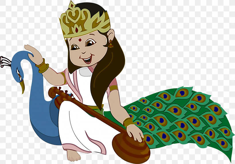 Vasant Panchami Basant Panchami Saraswati Puja, PNG, 3000x2102px, Vasant Panchami, Basant Panchami, Cartoon, Saraswati, Saraswati Puja Download Free