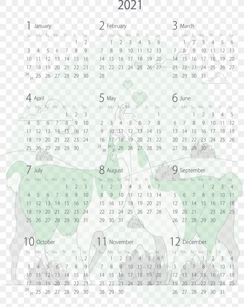 2021 Yearly Calendar Printable 2021 Yearly Calendar Template 2021 Calendar, PNG, 2385x3000px, 2021 Calendar, 2021 Yearly Calendar, Area, Calendar System, Line Download Free