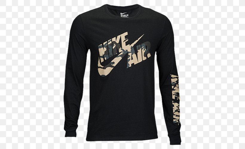 Long-sleeved T-shirt Nike, PNG, 500x500px, Tshirt, Active Shirt, Black, Brand, Casual Wear Download Free