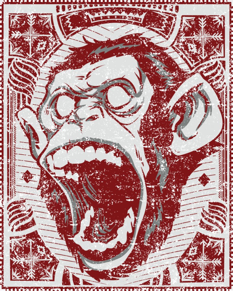 Chimpanzee Ape Primate Gorilla The Evil Monkey, PNG, 821x1024px, Chimpanzee, Anger, Ape, Art, Black And White Download Free