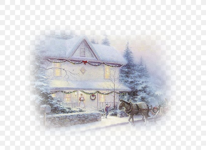Christmas Landscape Painting Art Canvas, PNG, 638x597px, Christmas, Art, Artist, Canvas, Christmas Cottage Download Free