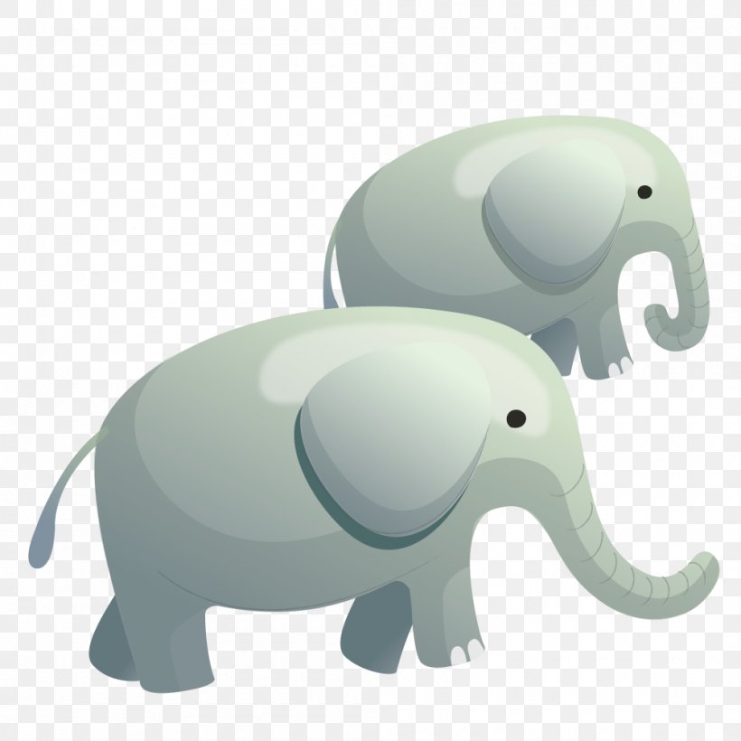 Indian Elephant African Elephant Cartoon, PNG, 1000x1000px, Indian Elephant, African Elephant, Animal, Cartoon, Elephant Download Free