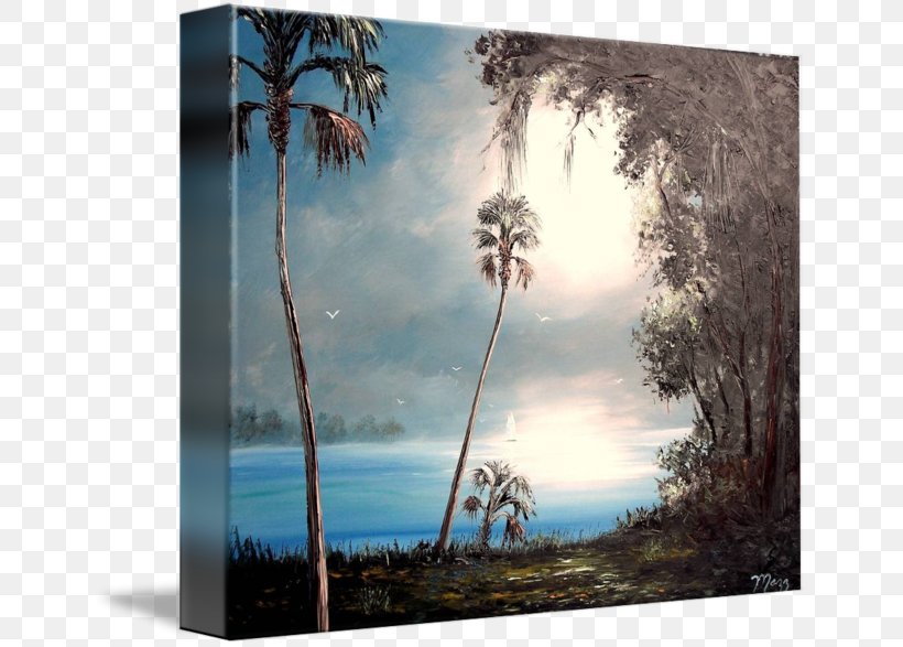 Painting Picture Frames Sea Tree Sky Plc, PNG, 650x587px, Painting, Calm, Landscape, Modern Art, Picture Frame Download Free