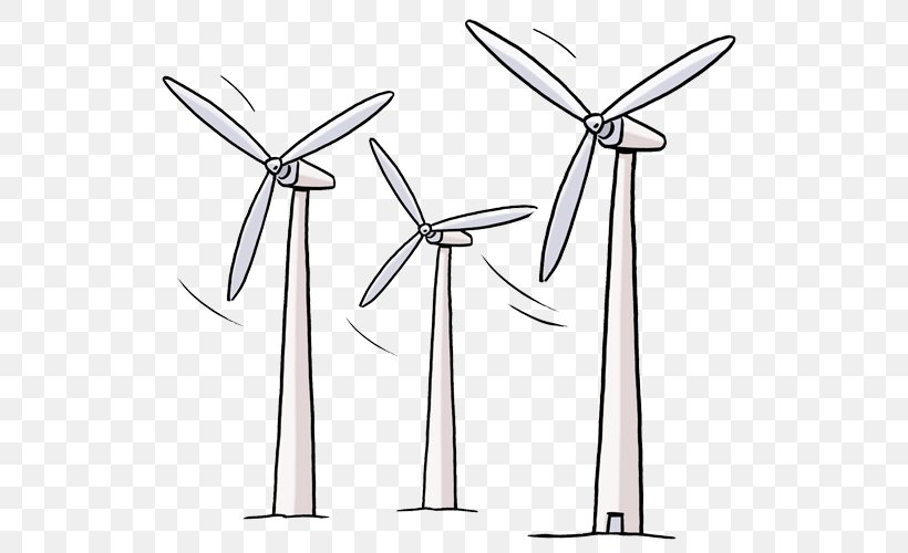 Wind Power Wind Turbine Clip Art, PNG, 539x500px, Wind Power, Area, Artwork, Black And White, Drawing Download Free