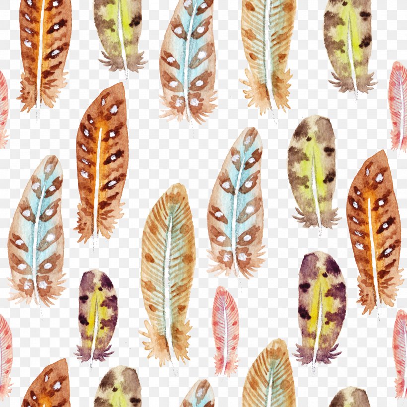 Feather Watercolor Painting Drawing, PNG, 2500x2500px, Feather, Art, Color, Commodity, Drawing Download Free