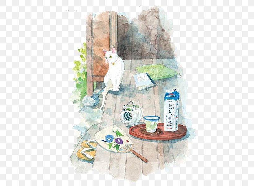 Breakfast Soy Milk Illustration, PNG, 473x600px, Breakfast, Artwork, Cat, Creativity, Designer Download Free