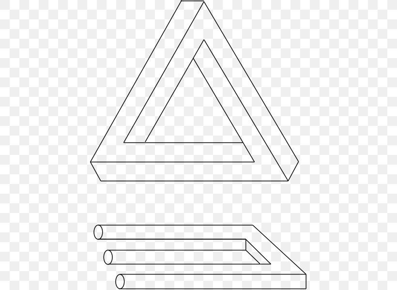 Penrose Triangle Impossible Object Impossible Trident Drawing Illusion, PNG, 447x599px, Penrose Triangle, Area, Art, Black And White, Diagram Download Free