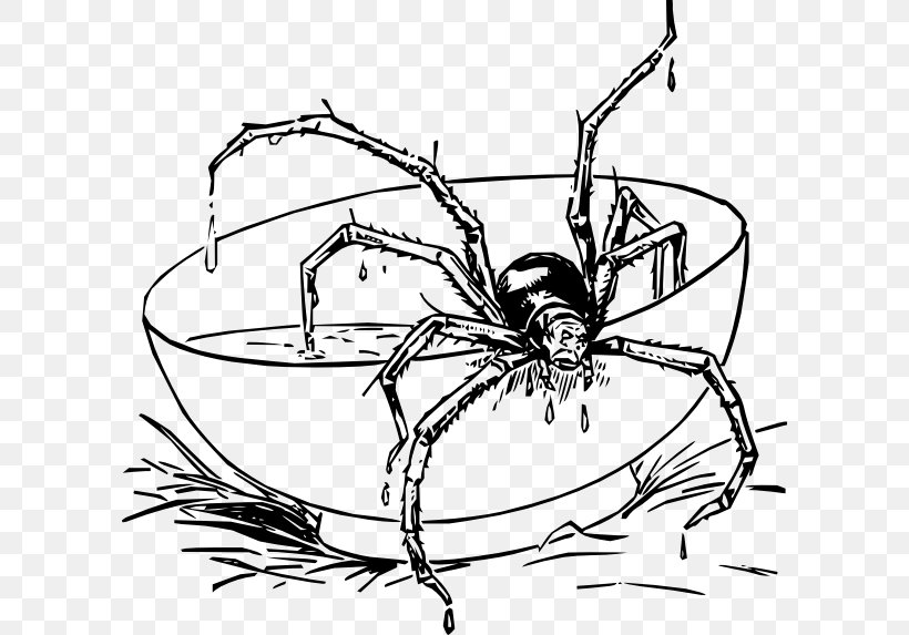 Scary Spiders Coloring Book Tarantula Spider-Man, PNG, 600x573px, Spider, Arachnid, Arthropod, Artwork, Black And White Download Free