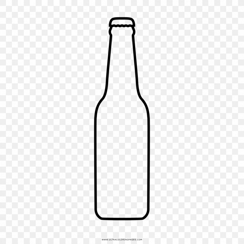 Beer Bottle Glass Bottle Water Bottles Drawing, PNG, 1000x1000px, Beer Bottle, Beer, Black And White, Bottle, Coloring Book Download Free