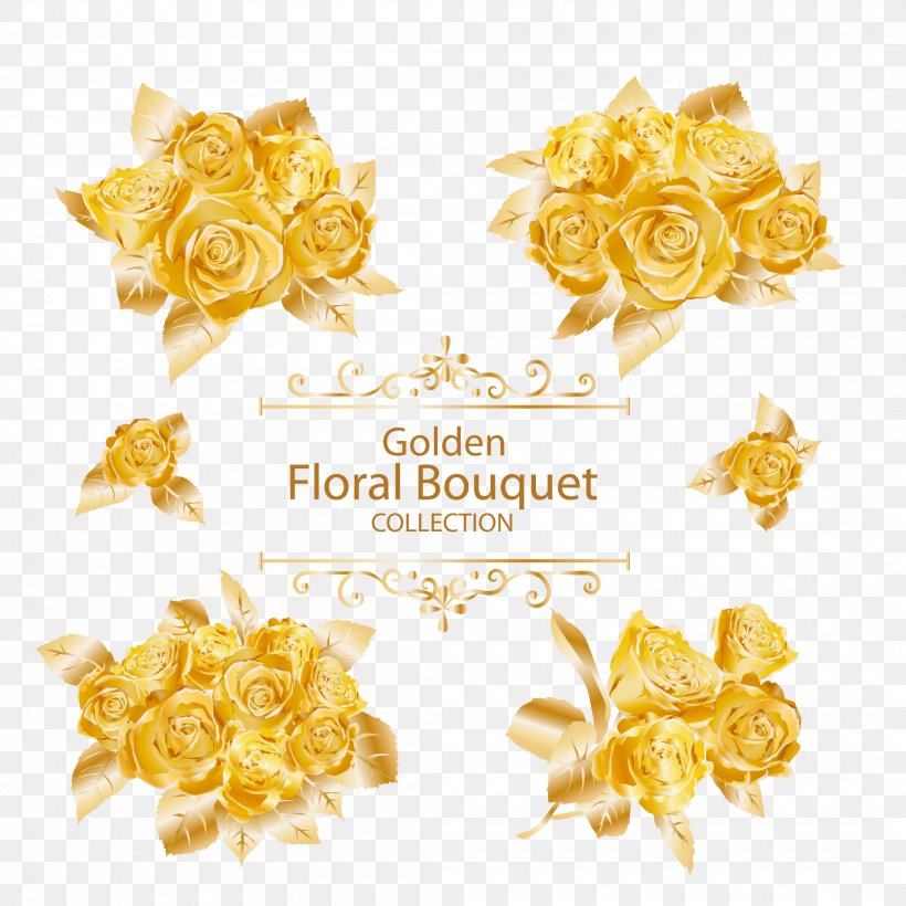 Rose Gold Euclidean Vector Flower, PNG, 2100x2100px, Rose, Cut Flowers, Floral Design, Floristry, Flower Download Free