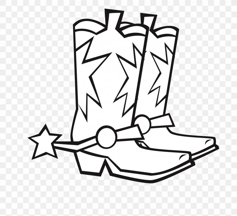 Clip Art Cowboy Boot Drawing, PNG, 2541x2310px, Cowboy Boot, Area, Black, Black And White, Boot Download Free