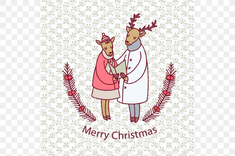 Santa Claus Christmas Elk Reindeer Illustration, PNG, 1201x800px, Watercolor, Cartoon, Flower, Frame, Heart Download Free