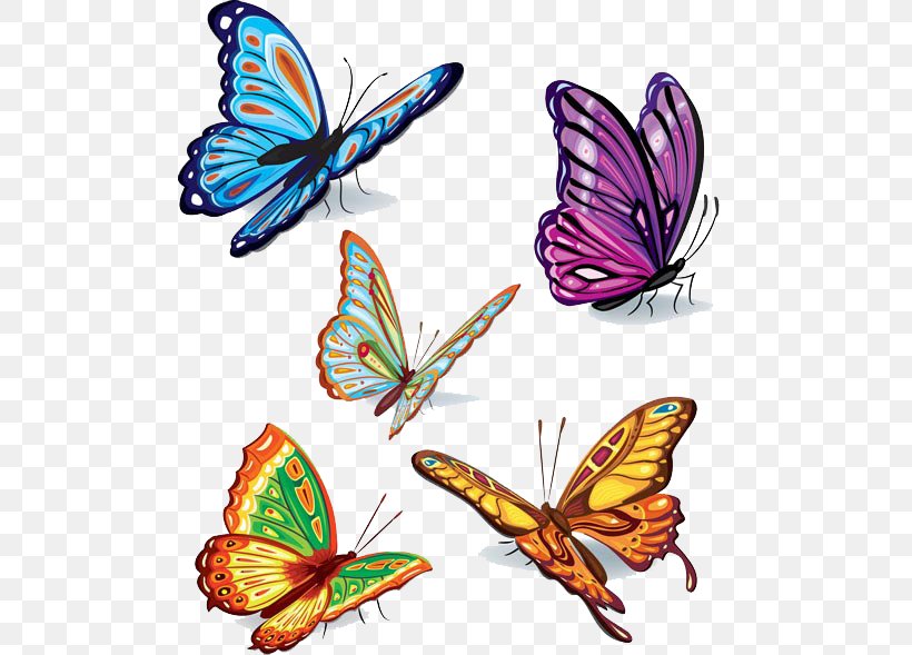 Butterfly Royalty-free Clip Art, PNG, 500x589px, Butterfly, Brush Footed Butterfly, Graphic Arts, Insect, Invertebrate Download Free