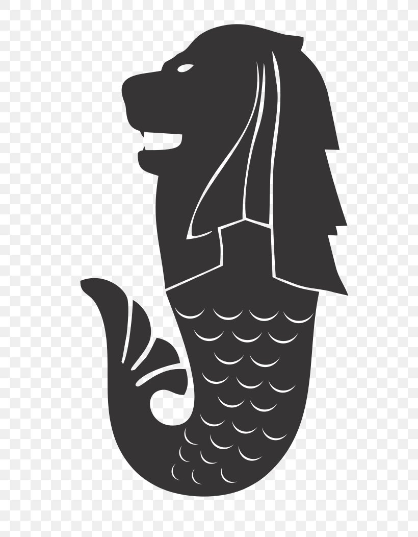 Merlion Park Hainanese Curry Rice Mermaid Flag Of Singapore, PNG, 744x1052px, Merlion Park, Black, Black And White, Fictional Character, Flag Of Singapore Download Free