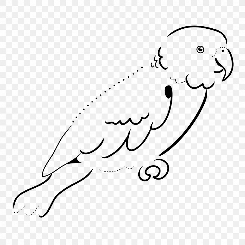 Art Black And White Parrot Drawing, PNG, 2400x2400px, Art, Area ...