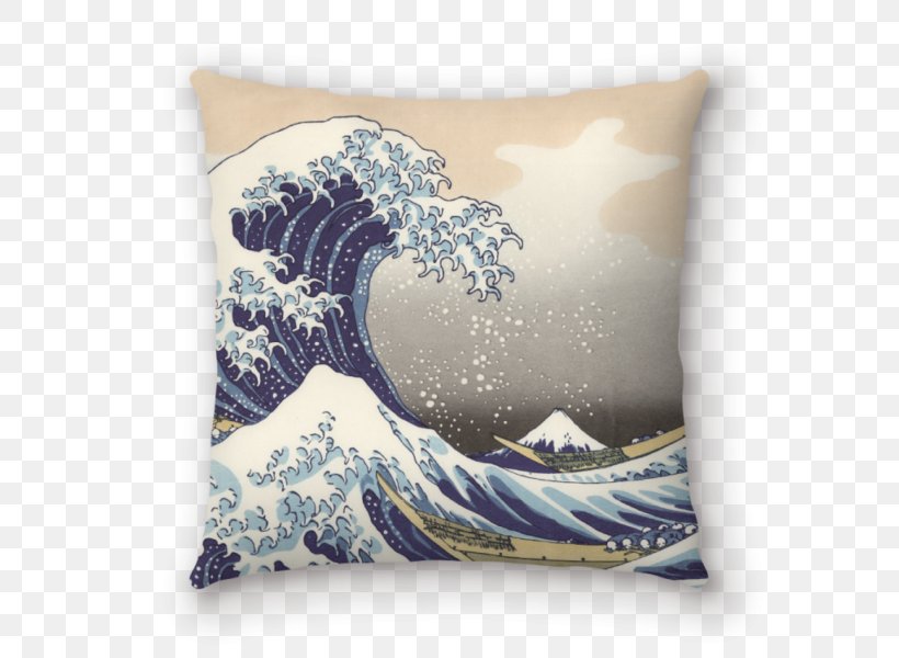 The Great Wave Off Kanagawa Painting Mount Fuji Printmaking Wind Wave, PNG, 600x600px, Great Wave Off Kanagawa, Art, Blue, Canvas Print, Cushion Download Free
