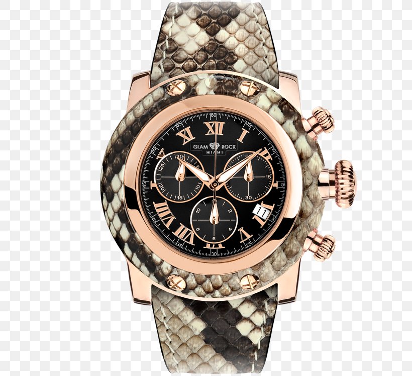 Clock Glam Rock Strap Watch, PNG, 750x750px, Clock, Bracelet, Brand, Brown, Chronograph Download Free