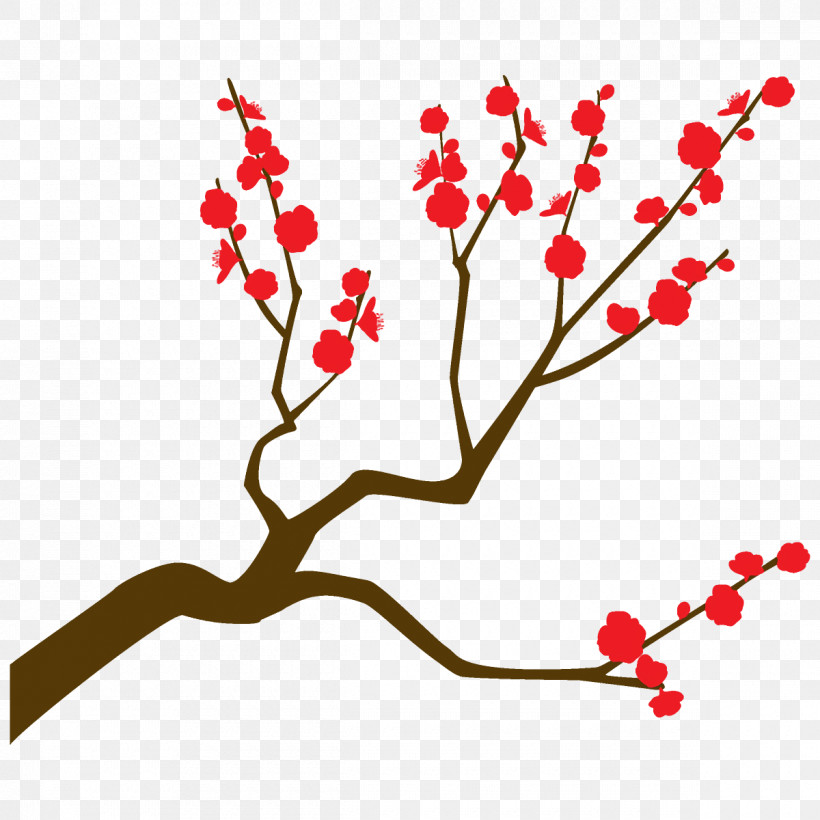Plum Branch Plum Winter Flower, PNG, 1200x1200px, Plum Branch, Branch, Flower, Holly, Ilex Verticillataamerican Winterberry Download Free