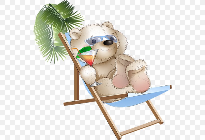 Bear, PNG, 555x560px, Bear, Beach, Cartoon, Chair, Humour Download Free