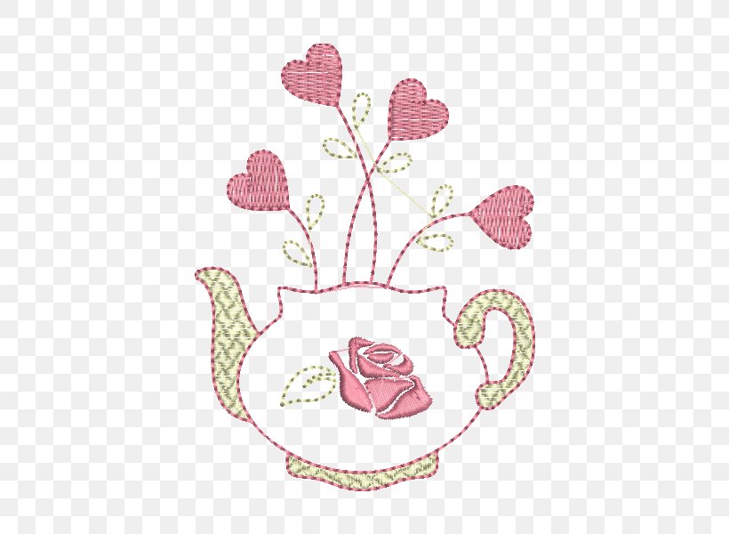 Embroidery Petal Sewing Teapot Pattern, PNG, 600x600px, Embroidery, Art, Bit, Branch, Button Download Free