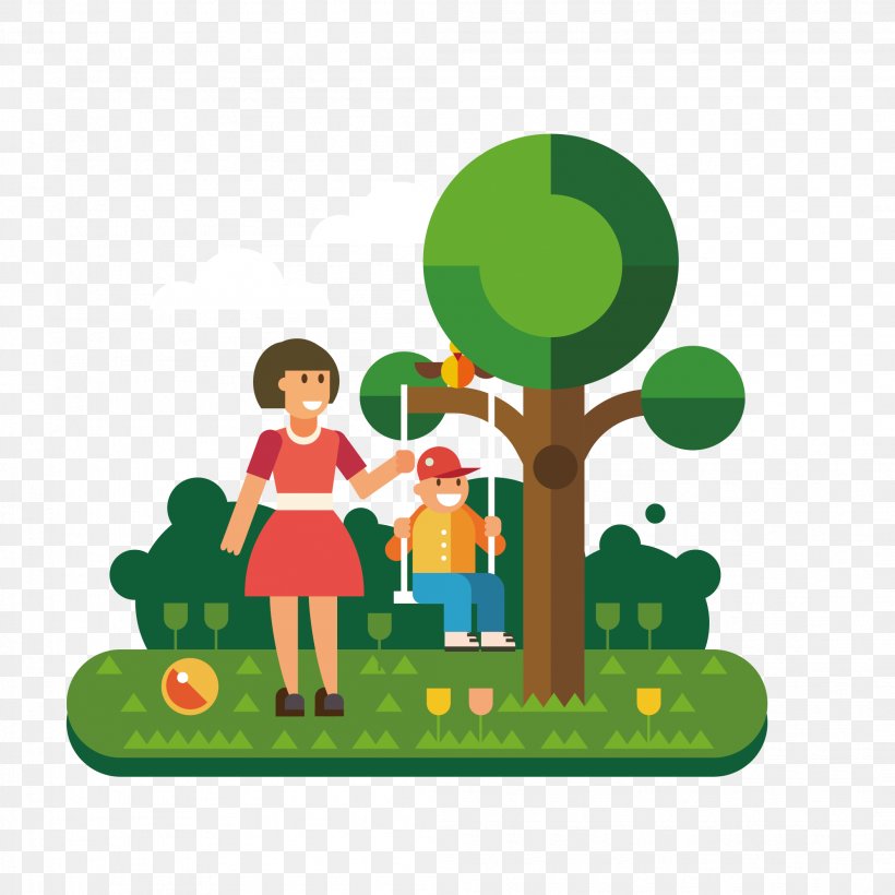 Vector Graphics Graphic Design Illustration, PNG, 2107x2107px, Tree Swing Cartoon, Animation, Cartoon, Drawing, Fictional Character Download Free