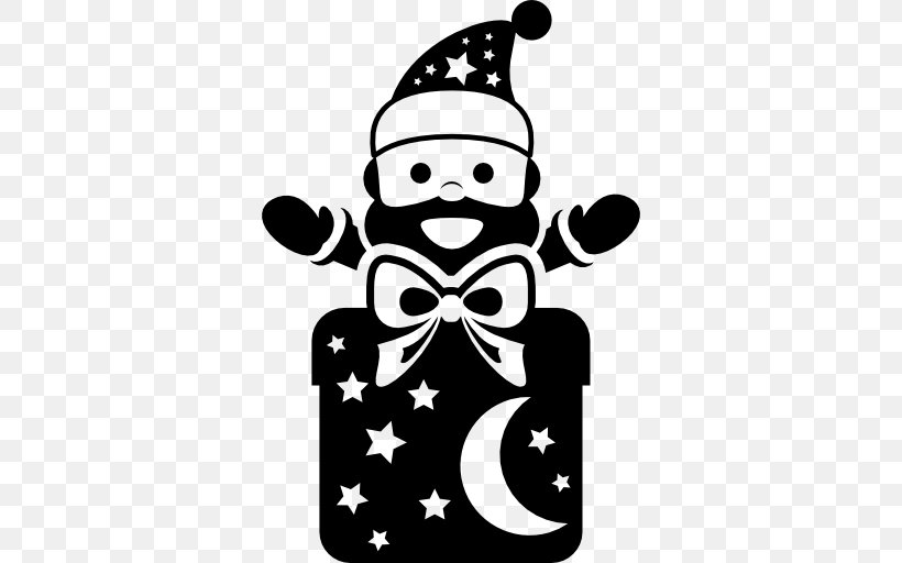 Santa Claus Gift Christmas Silhouette, PNG, 512x512px, Santa Claus, Black And White, Christmas, Christmas Gift, Fictional Character Download Free