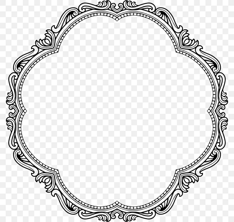 Picture Frames Graphic Frames Vintage Clothing Clip Art, PNG, 780x780px, Picture Frames, Antique, Area, Black And White, Body Jewelry Download Free