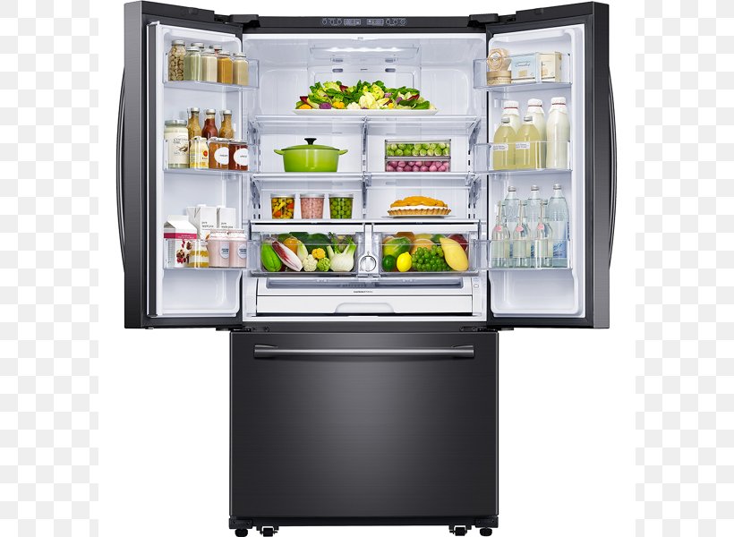 Samsung RF261BEAE 25.5 Cu. Ft. French-Door Refrigerator Samsung RF260BEAE, PNG, 800x600px, Refrigerator, Defrosting, Display Case, Door, Freezers Download Free