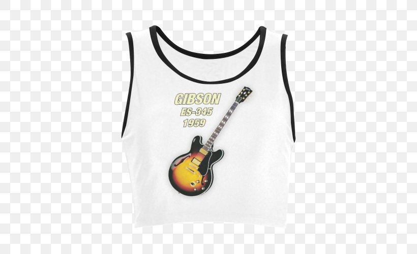 T-shirt Guitar Sleeveless Shirt Gibson ES-335 Outerwear, PNG, 500x500px, Tshirt, Brand, Clothing, Gibson Brands Inc, Gibson Es335 Download Free