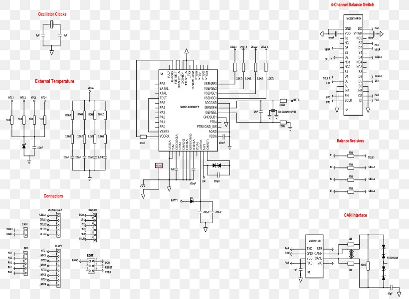 Battery Management System Electronic Circuit Schematic Electrical Network, PNG, 800x600px, Battery Management System, Area, Diagram, Drawing, Electric Battery Download Free