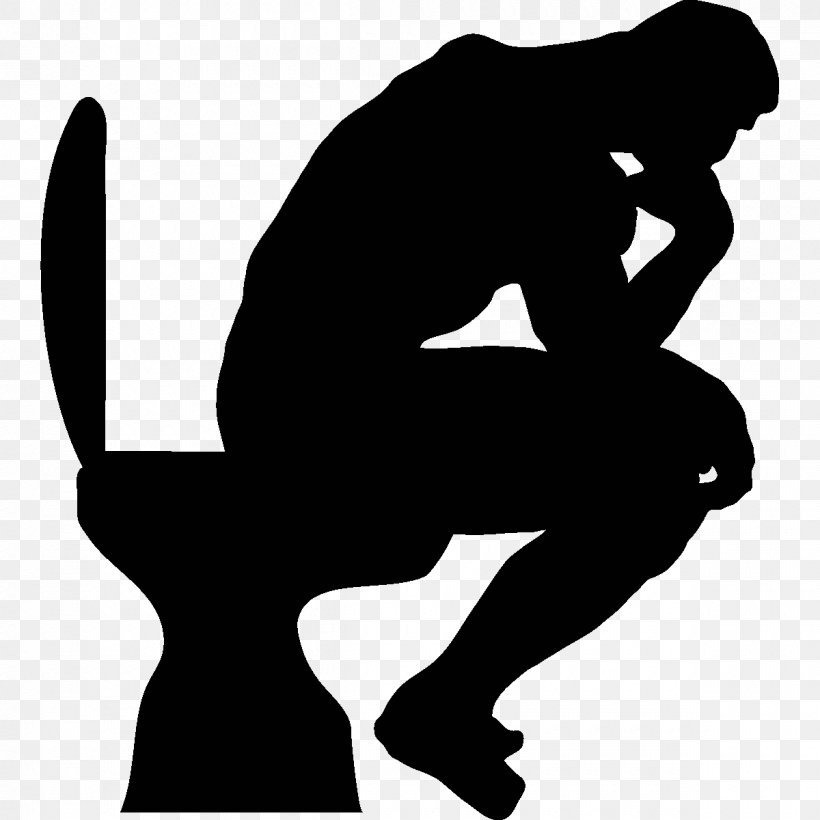 The Thinker Wall Decal Sticker Image Toilet, PNG, 1200x1200px, Thinker, Bathroom, Decal, Drawing, Kneeling Download Free